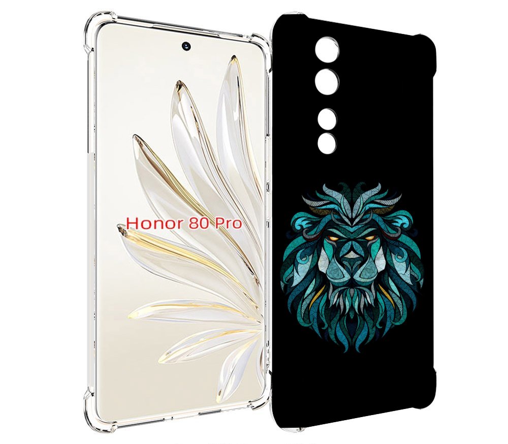 

Чехол MyPads Лев-красивый-зеленый для Honor 80 Pro, Прозрачный, Tocco