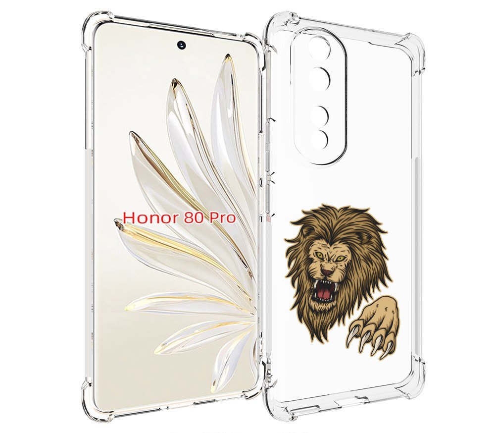 

Чехол MyPads Лев-завоеватель мужской для Honor 80 Pro, Прозрачный, Tocco