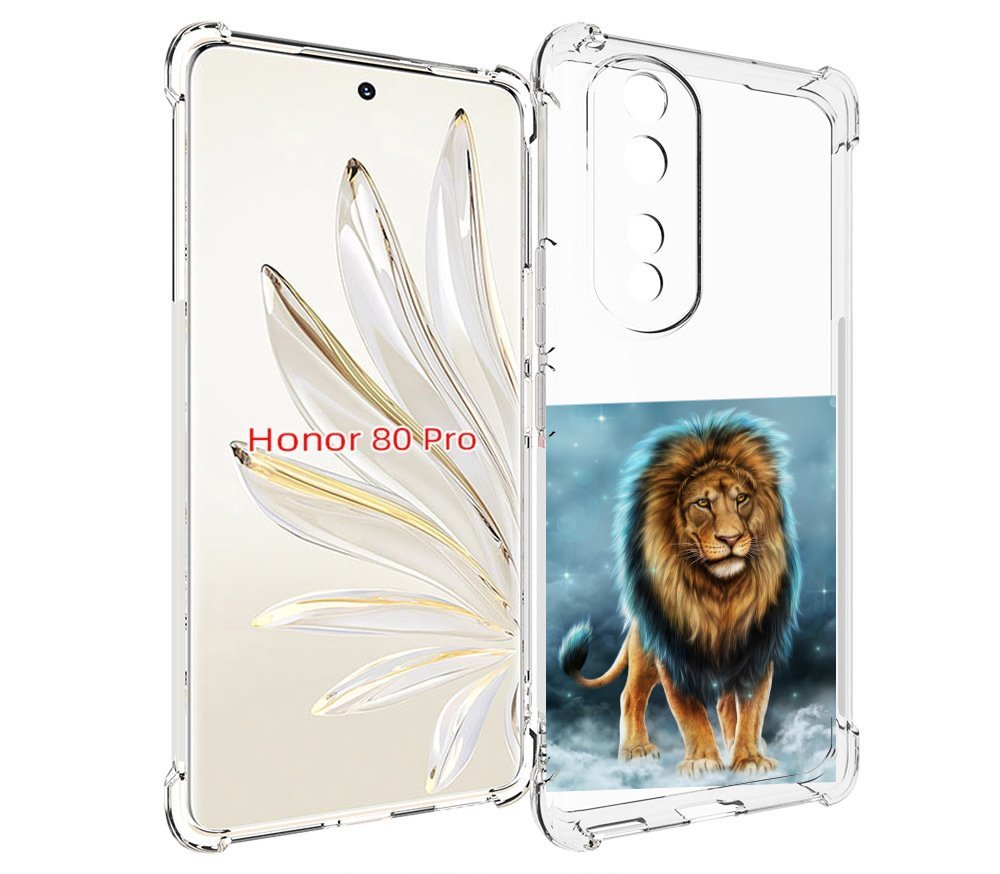 

Чехол MyPads Лев-в-тумане для Honor 80 Pro, Прозрачный, Tocco