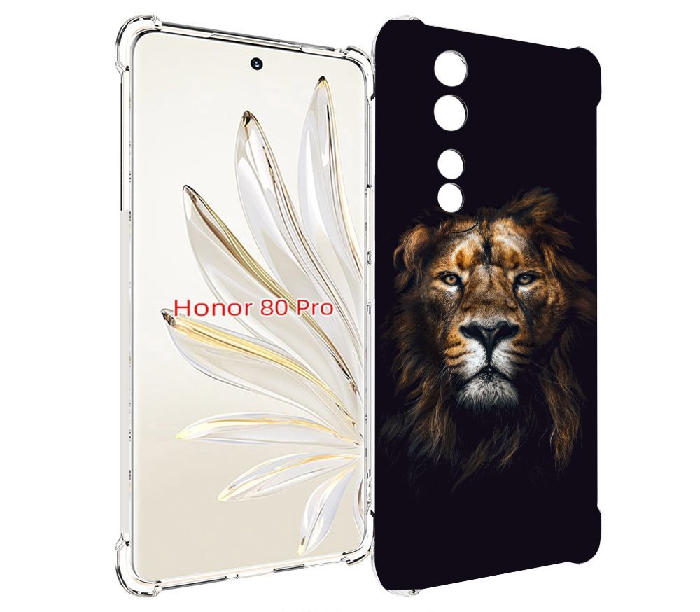 

Чехол MyPads Лев-в-тени мужской для Honor 80 Pro, Прозрачный, Tocco