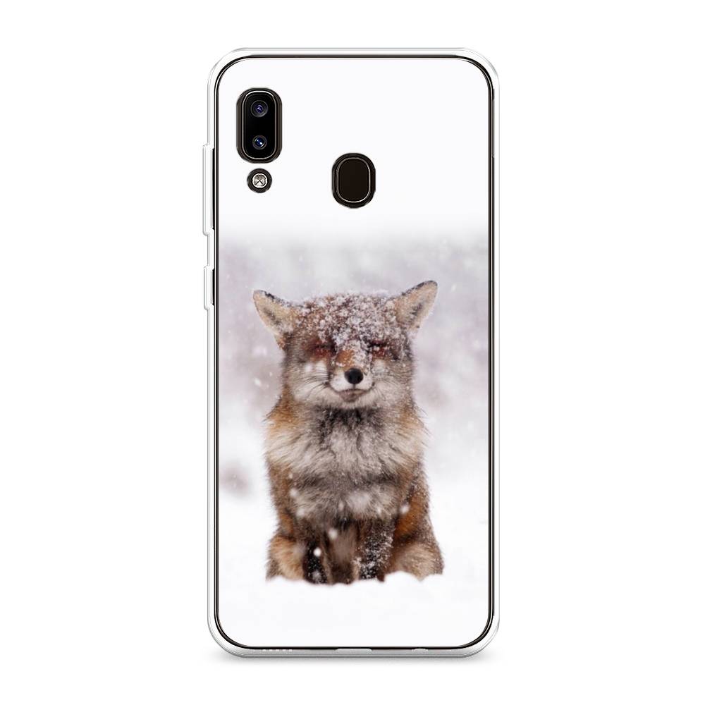 

Чехол на Samsung Galaxy A20 "Зимняя лиса", Белый;серый;коричневый, 27650-1