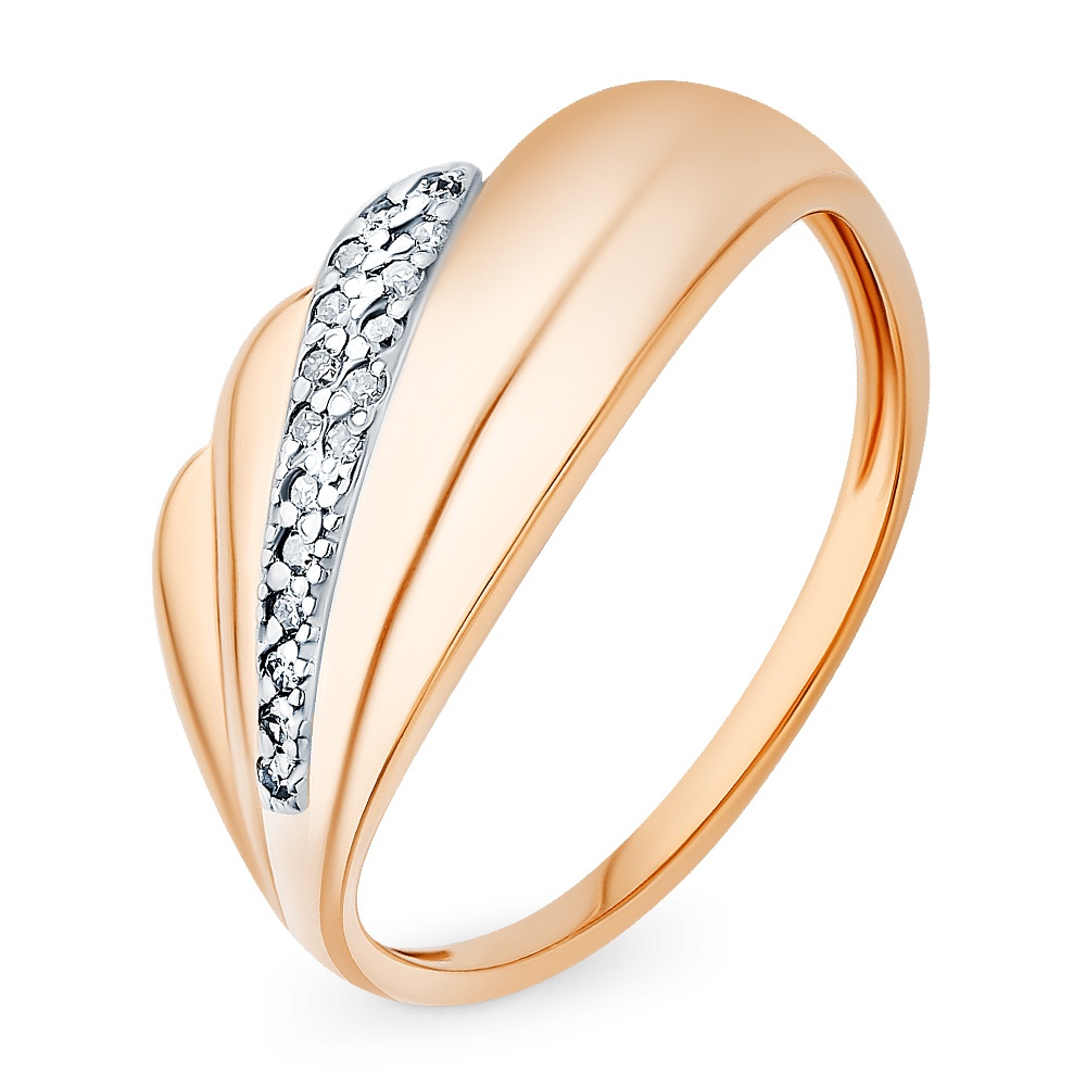 

Кольцо женское из красного золота с бриллиантом 585Gold 101012960, р, 101012960