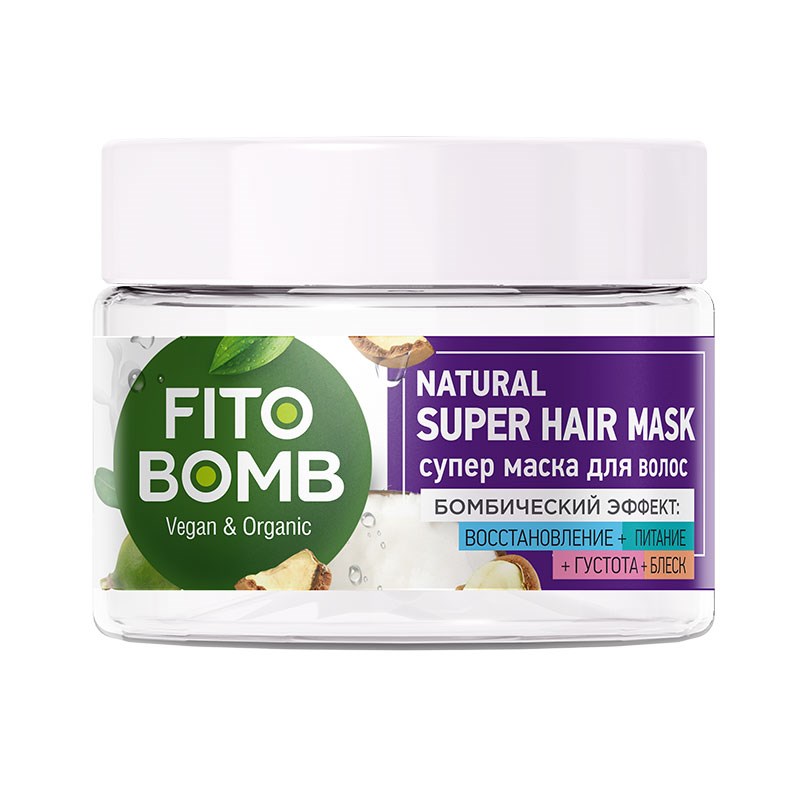 Супер маска для волос Фитокосметик Fito Bomb Восстановление, 250 мл шампунь fito bomb супер восстановление и увлажнение 250 мл