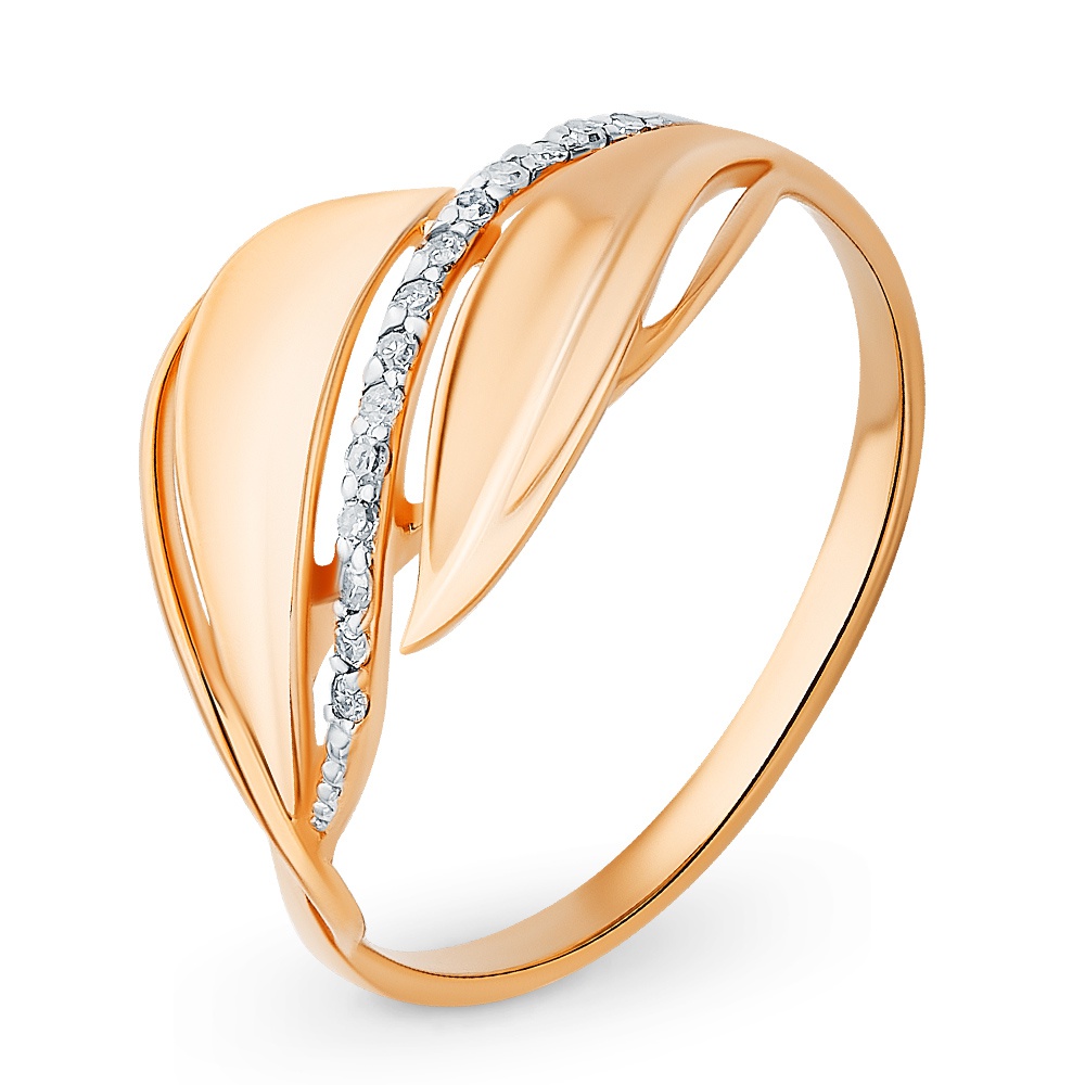 

Кольцо женское из красного золота с бриллиантом 585Gold 101012970, р, 101012970