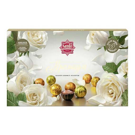 Набор конфет МВН Премиум Белые цветы ассорти 220 г