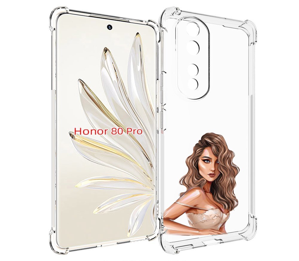 

Чехол MyPads Кудрявая-девушка женский для Honor 80 Pro, Прозрачный, Tocco