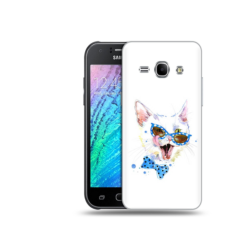 

Чехол MyPads Tocco для Samsung Galaxy J1 белый кот (PT26162.569.229), Прозрачный, Tocco