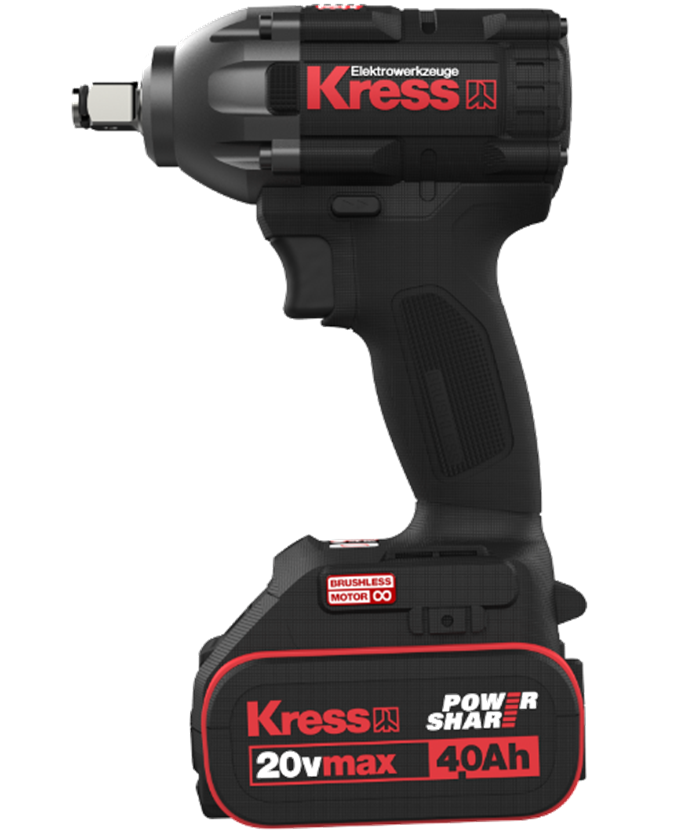 

Гайковерт аккумуляторный бесщеточный KRESS KU270.1, 4Ач х2, кейс, KU270.1