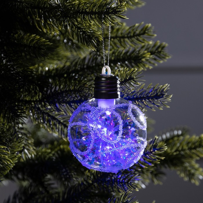 

Шар на ель Luazon Lighting Морозный узор 9594228 1 шт. разноцветный, Морозный узор