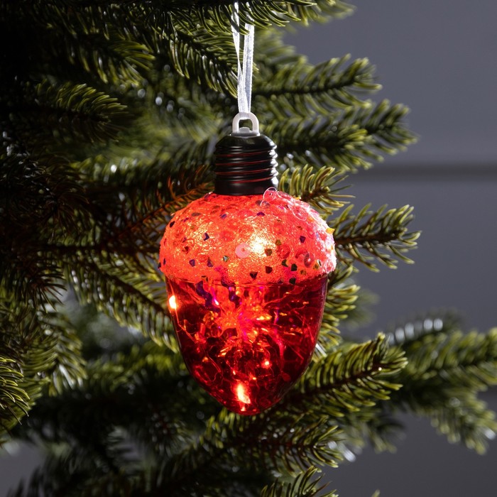 

Шар на ель Luazon Lighting Желудь красный 9594227 1 шт. разноцветный, Желудь красный