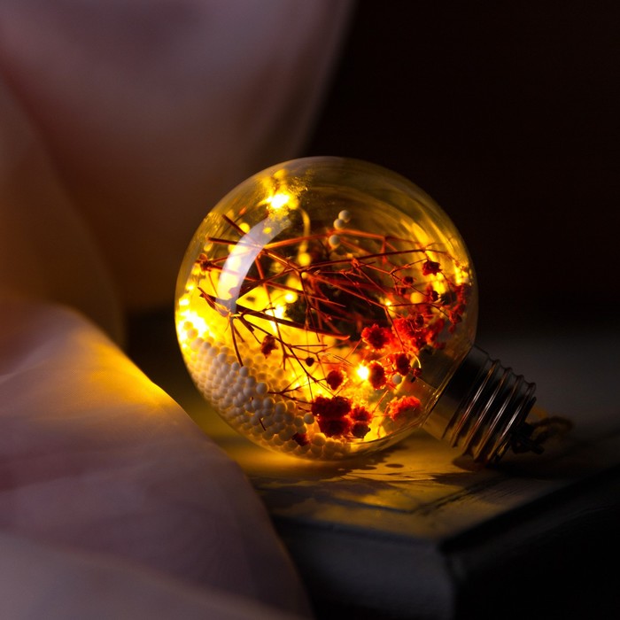 Шар на ель Luazon Lighting Розовые сухоцветы 9594224 1 шт разноцветный 570₽