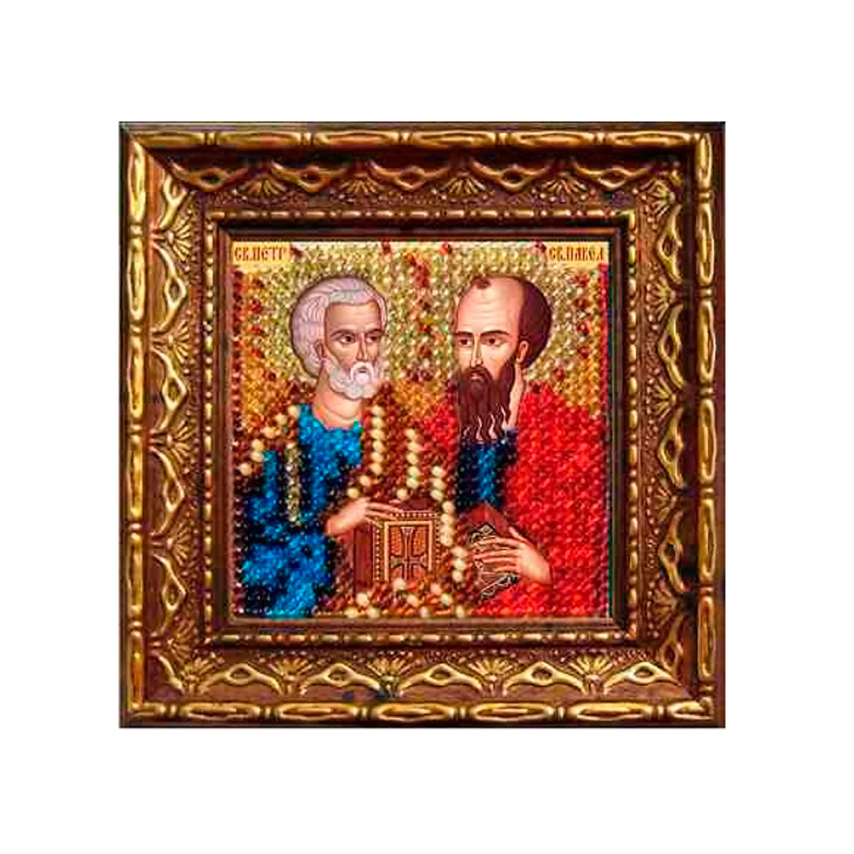 фото Вышивка бисером вышивальная мозаика святые апостолы петр и павел 6,5*6,5см