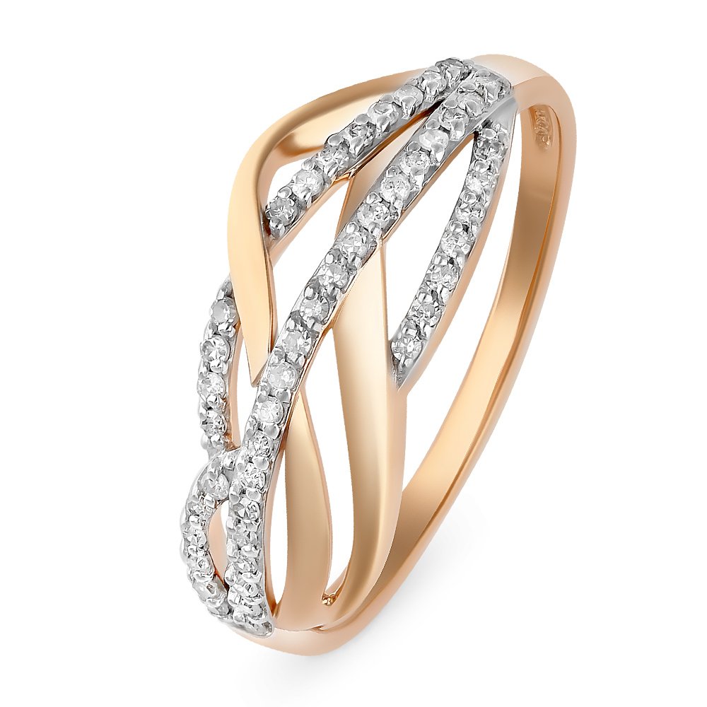

Кольцо женское из красного золота с бриллиантом 585Gold 101012810, р, 101012810
