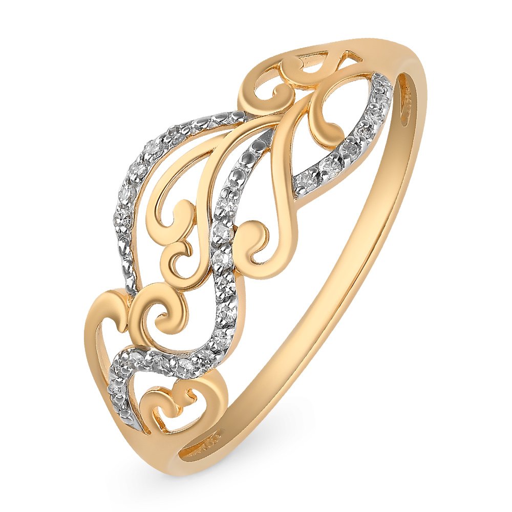 

Кольцо женское из красного золота с бриллиантом 585Gold 101012862, р, 101012862