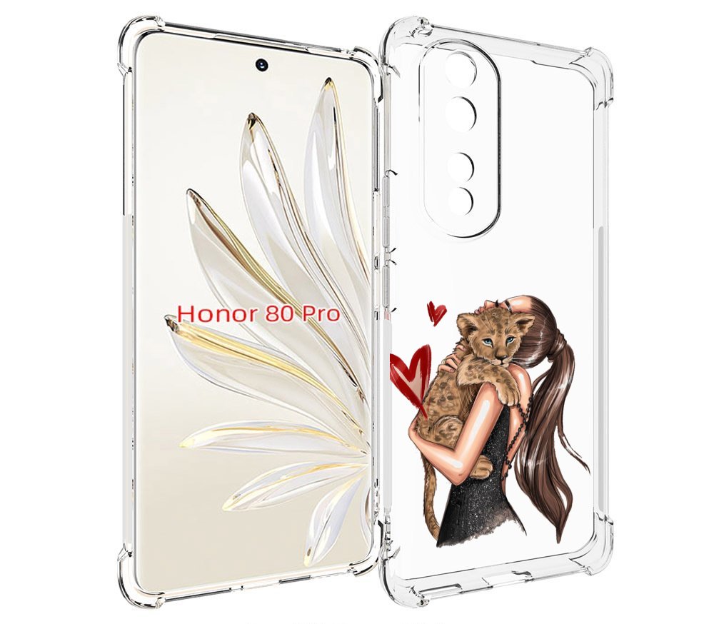 

Чехол MyPads Кошачья-любовь для Honor 80 Pro, Прозрачный, Tocco