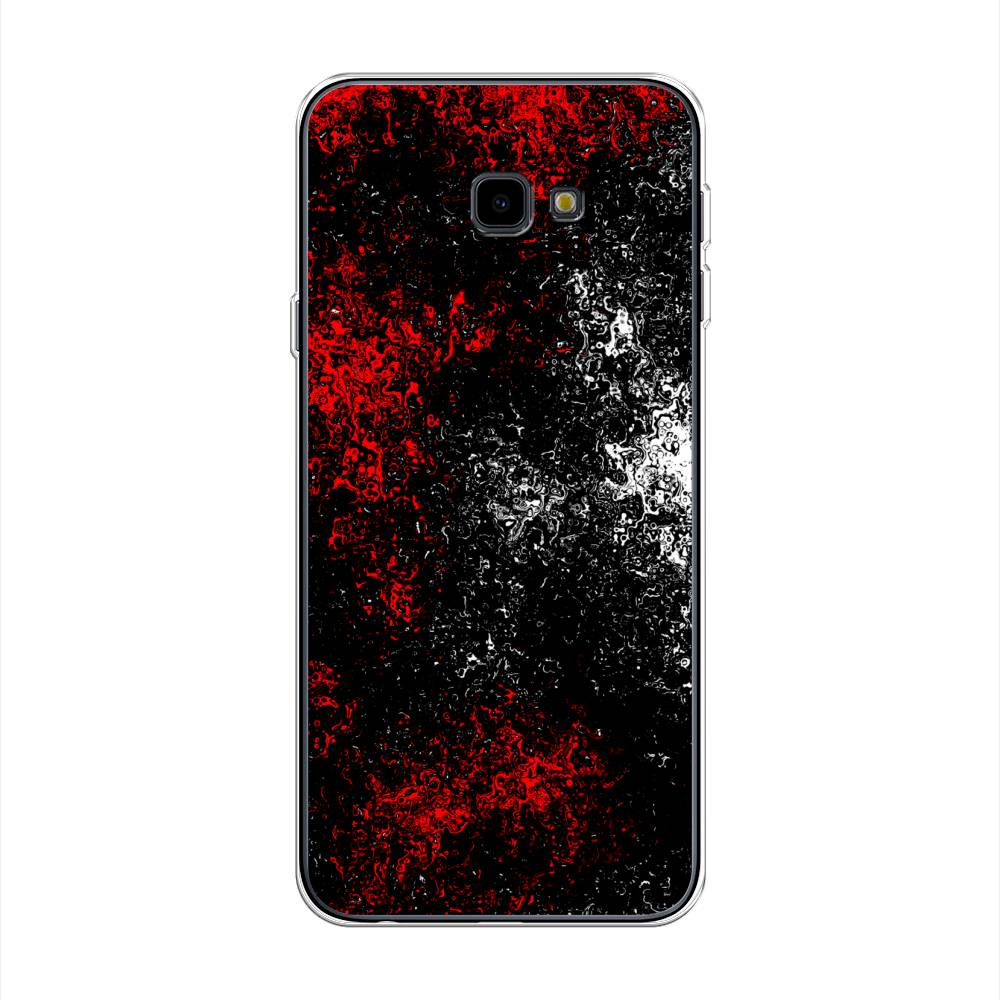 

Чехол на Samsung Galaxy J4 Plus 2018 "Монотипия", Красный;черный;белый, 26850-3