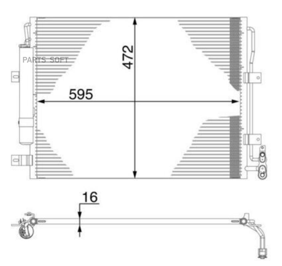 Конденсер  Land Rover Discovery Iv 3.0D 09- Mahle/Knecht арт. AC 273 000S