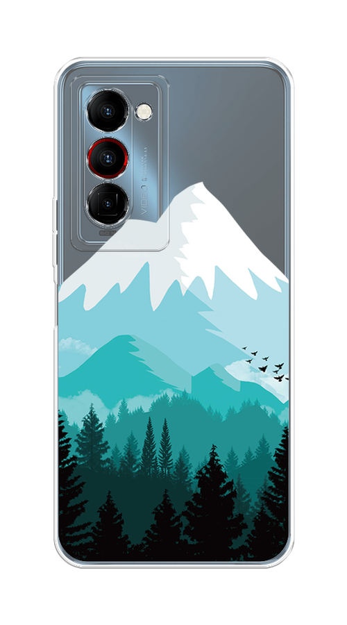 

Чехол на Tecno Camon 18 Premier "Синяя снежная гора", Белый;голубой, 300850-2