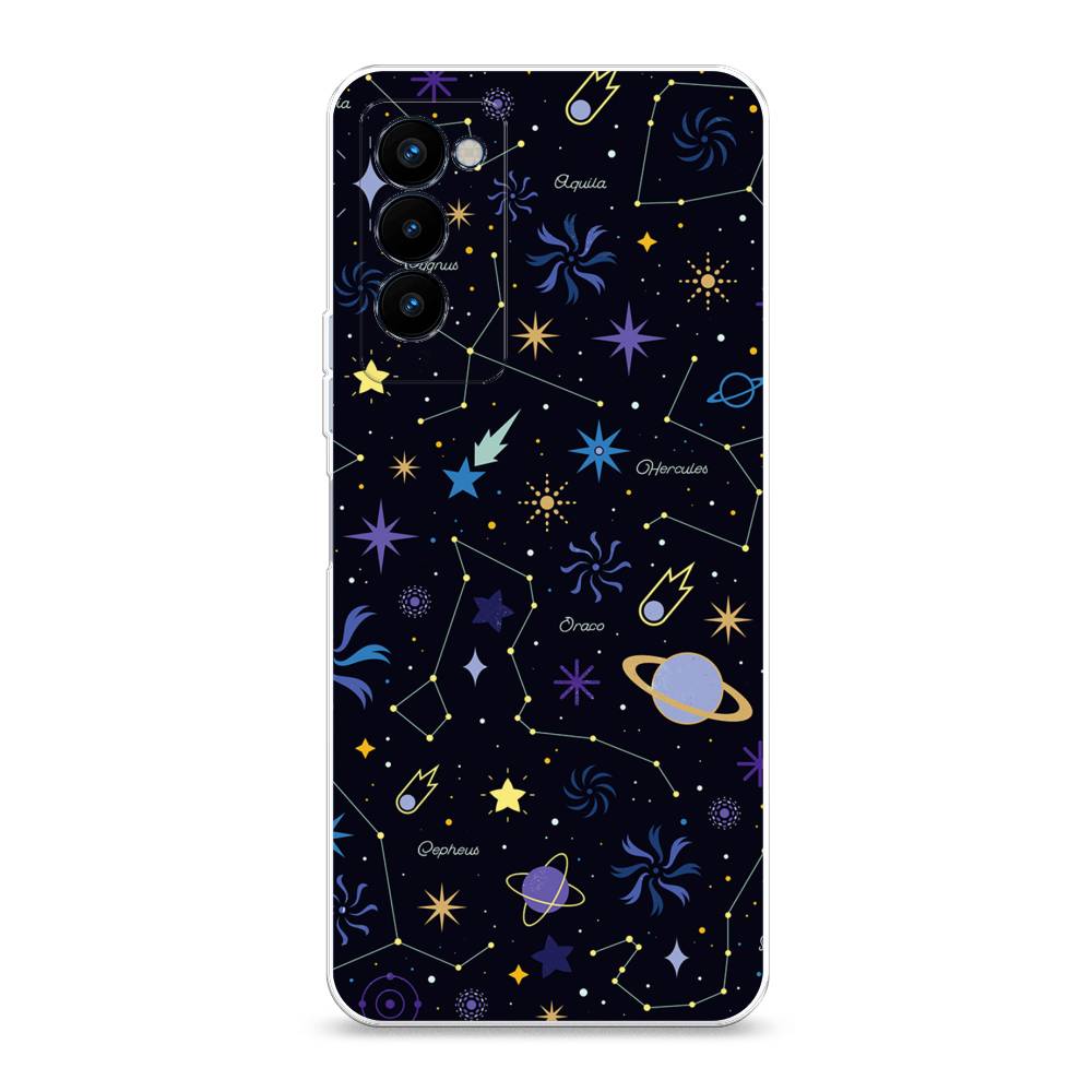

Чехол на Tecno Camon 18P "Цветной космос", Желтый, 300750-2