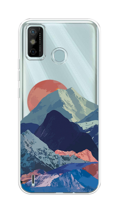 

Чехол на Tecno Spark 6 Go "Закат в снежных горах", Красный;серый;голубой, 300250-2