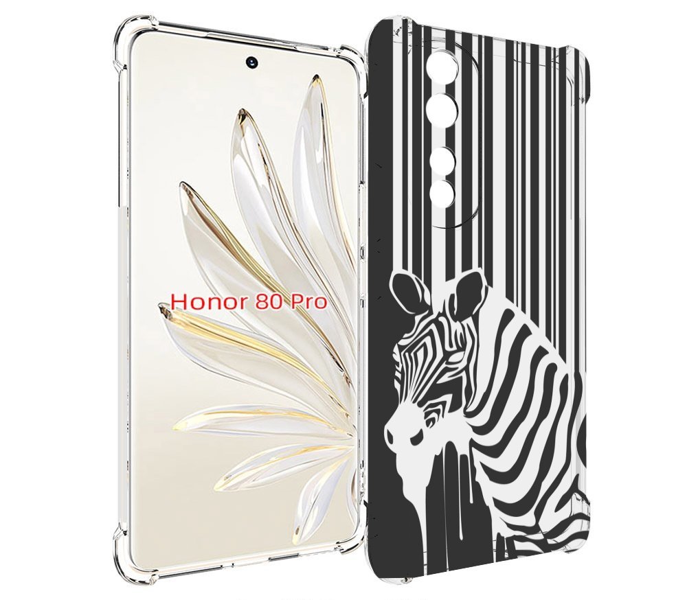 

Чехол MyPads Зебра для Honor 80 Pro, Прозрачный, Tocco