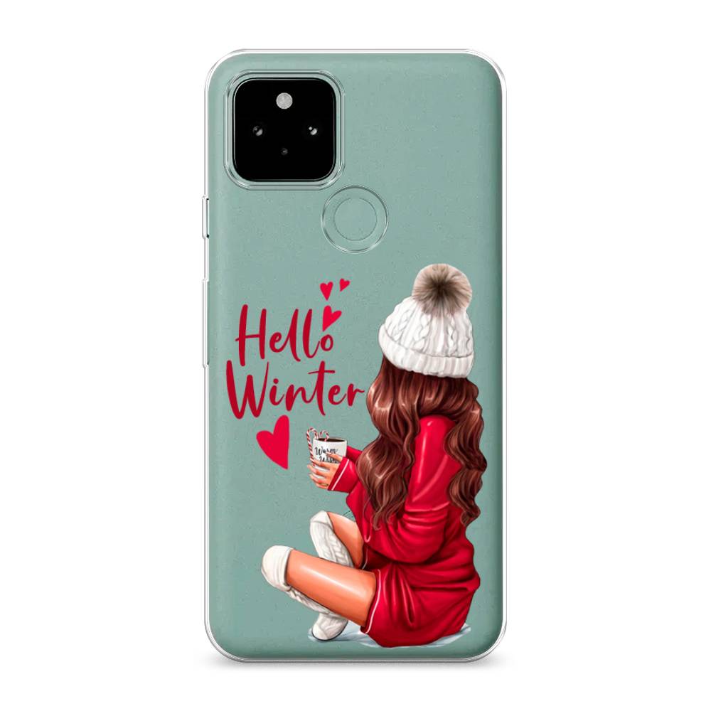 

Чехол на Google Pixel 5A "Hello winter", Красный;белый;коричневый, 271050-5