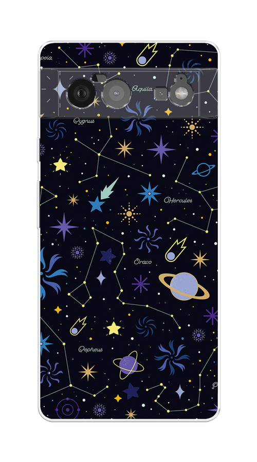 

Чехол на Google Pixel 6 "Цветной космос", Желтый, 270850-2