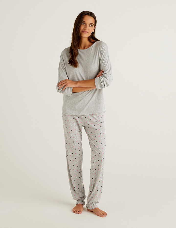 

Пижама женская United Colors of Benetton 21A_3Y5E3P2DR серая S, 21A_3Y5E3P2DR