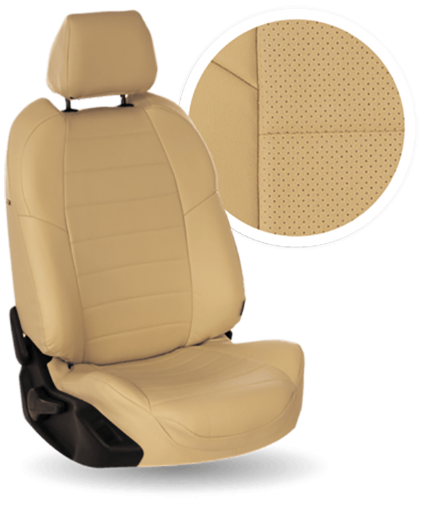 

Авточехлы Автопилот Renault Logan II 40/60 / Sandero II Экокожа / Бежевый + Бежевый