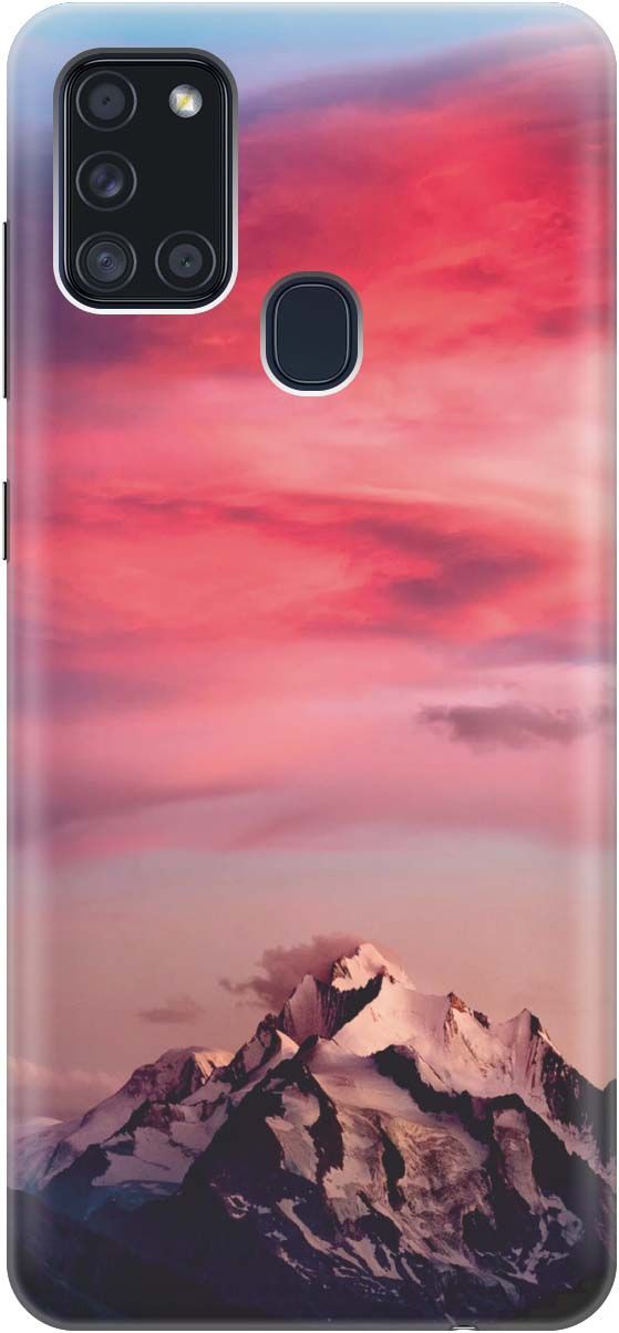 

Силиконовый чехол на Samsung Galaxy A21s "Горы и небо", Коричневый;розовый, 283