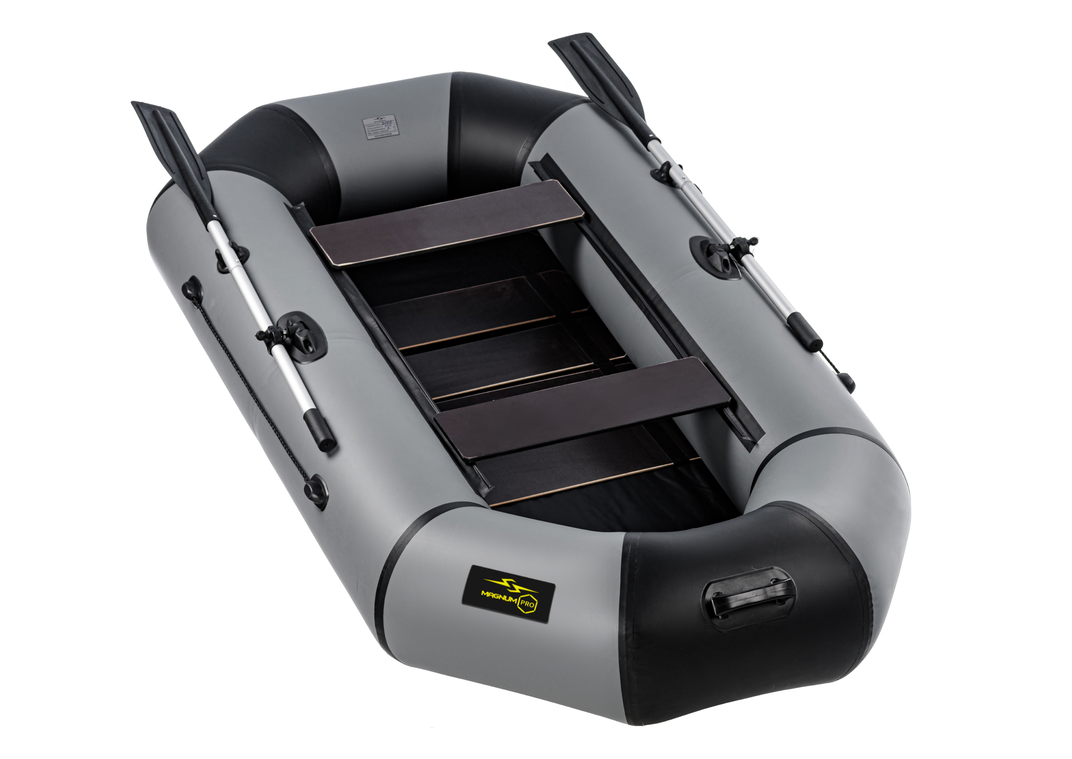 Лодка надувная ПВХ для рыбалки под мотор гребная Magnum PRO P280 Sport серая