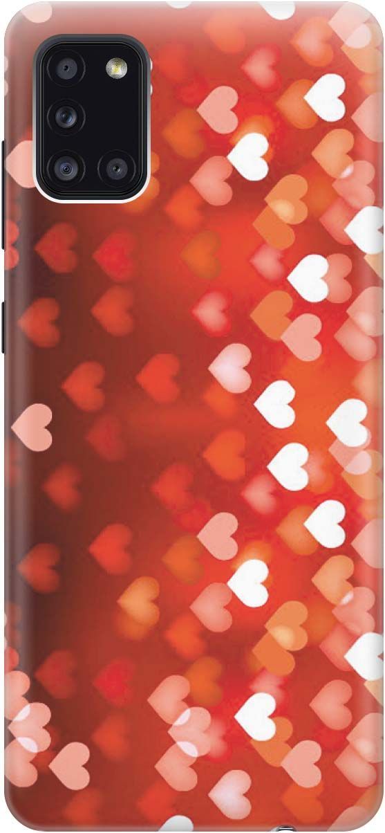 

Силиконовый чехол на Samsung Galaxy A31 "Бокэ из красных сердечек", Красный, 190