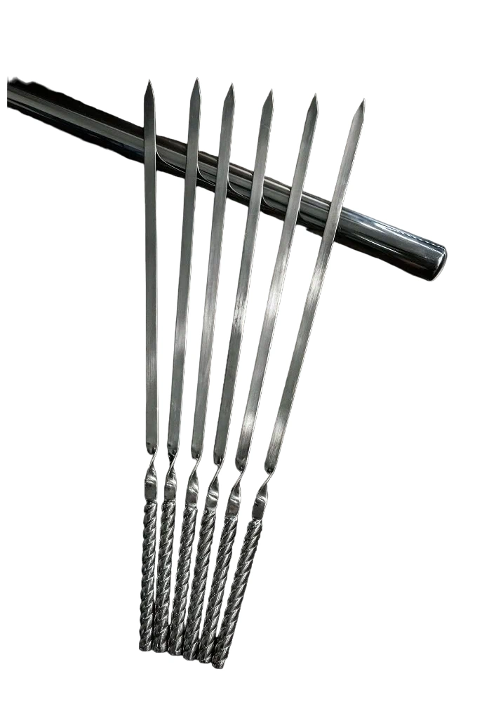 Стальной тубус с шампурами Chromium Steel 45 см