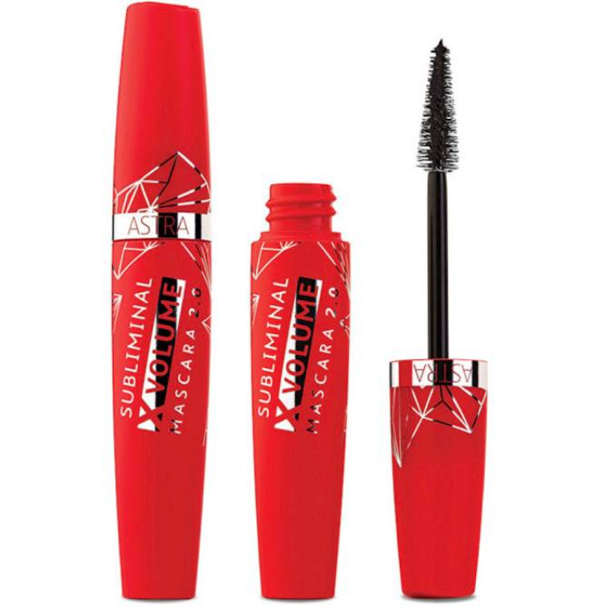 Тушь для ресниц Astra Subliminal x-volume mascara чёрная, 11 мл