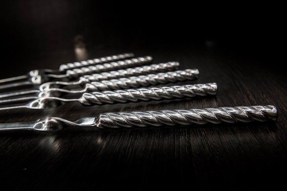 6 шампуров стальной полированный - Chromium Steel 45 см