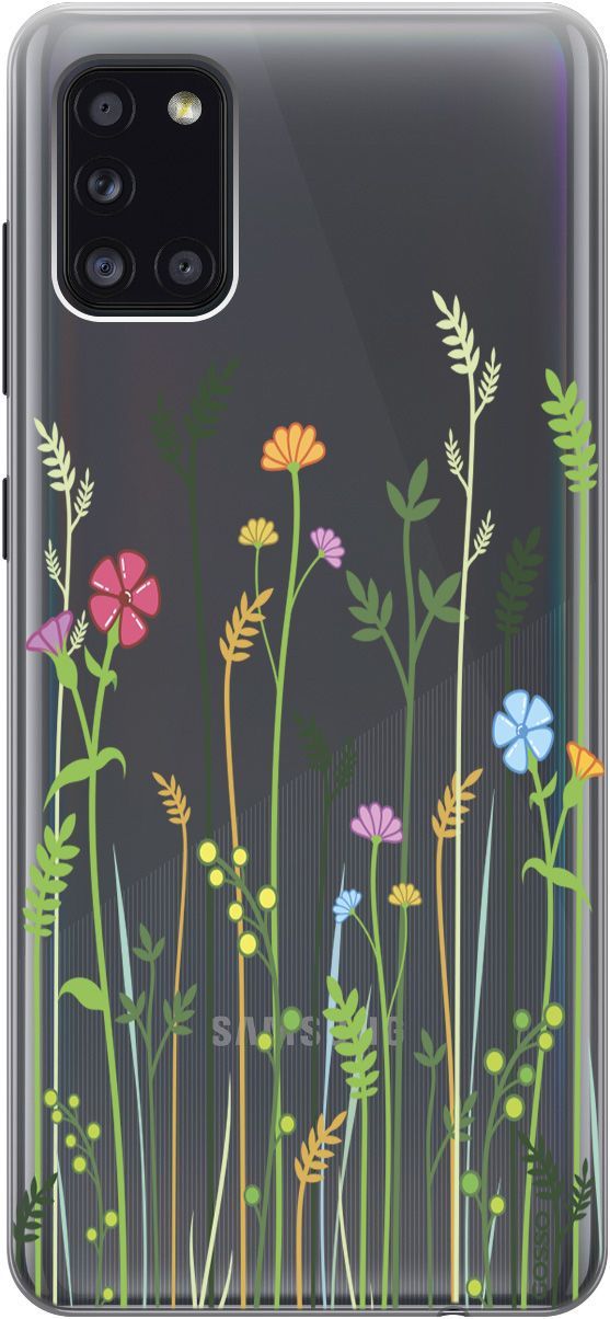 

Чехол на Samsung Galaxy A31 "Flowers and Fern" прозрачный, Прозрачный;желтый, 189