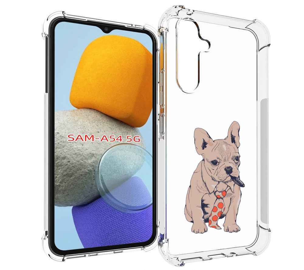 

Чехол MyPads бульдог с сигарой для Samsung Galaxy A54, Tocco