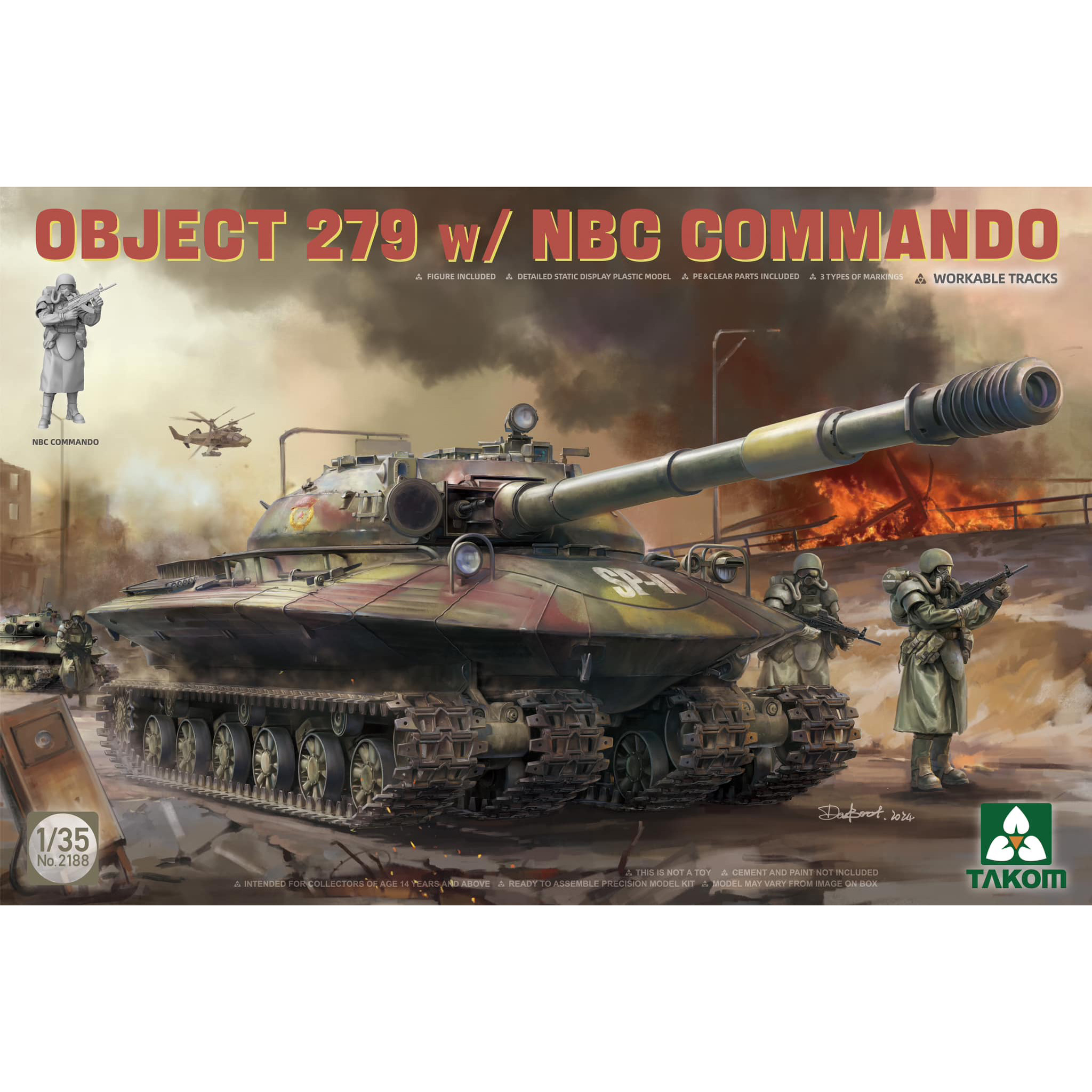 

Сборная модель Takom Советский тяжёлый танк Объект 279 с фигуркой NBC Commando 2188
