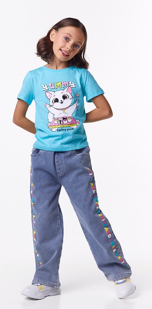 

Футболка детская Kari Kids AW24C55103210, бирюзовый, 104, 235492