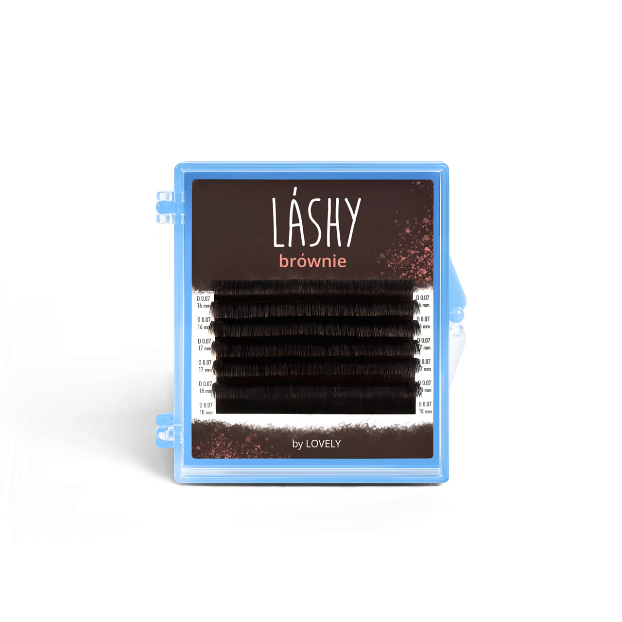 Ресницы темно-коричневые Lashy Brownie 6 линий Mix D 0.10 5-7mm