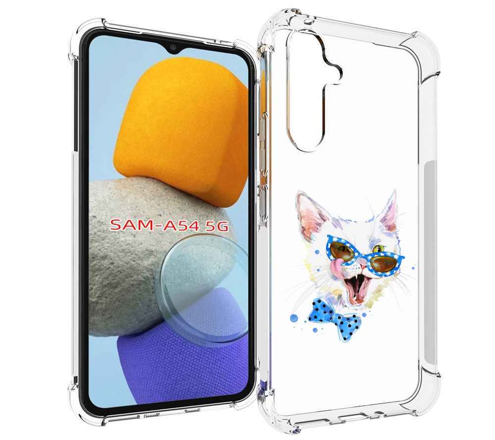 

Чехол MyPads белый кот для Samsung Galaxy A54, Tocco