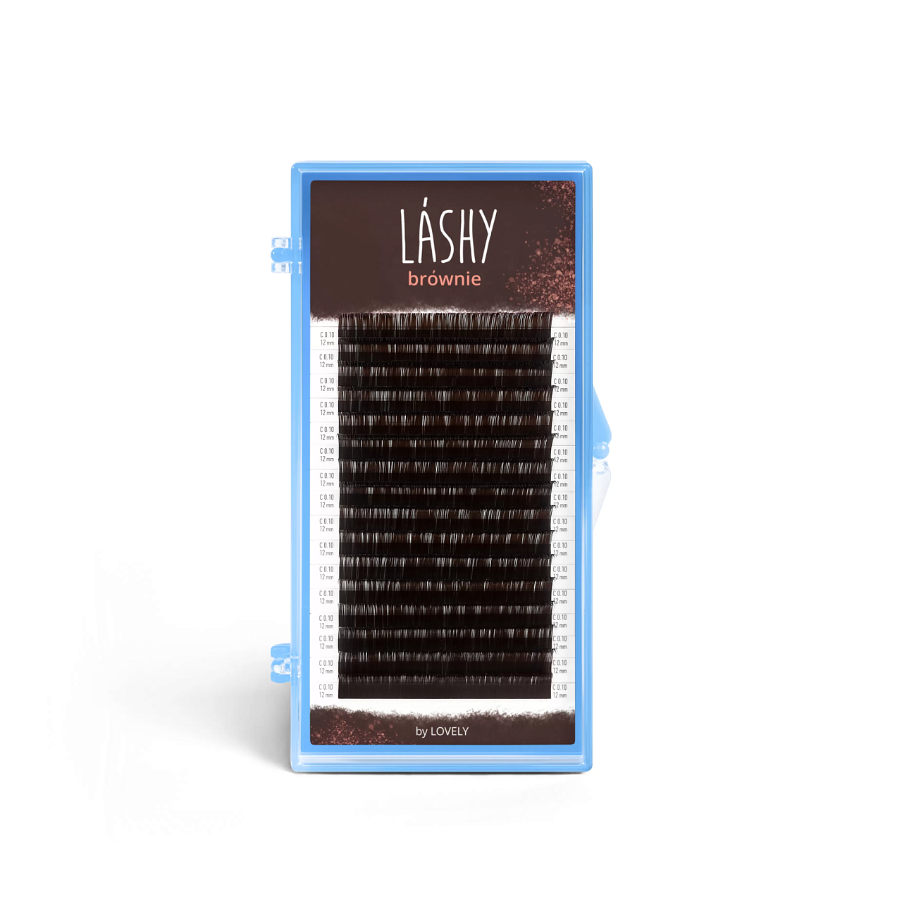 Ресницы темно-коричневые Lashy Brownie 16 линий M 0.10 10mm клей lovely lashy fast 5 мл