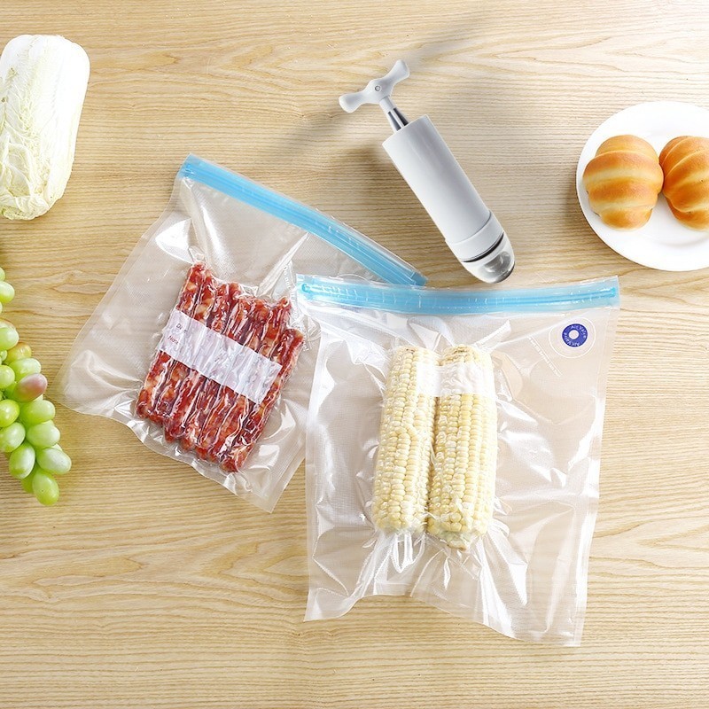 

Вакуумный пакет с молнией, S (22х21 см), Прозрачный