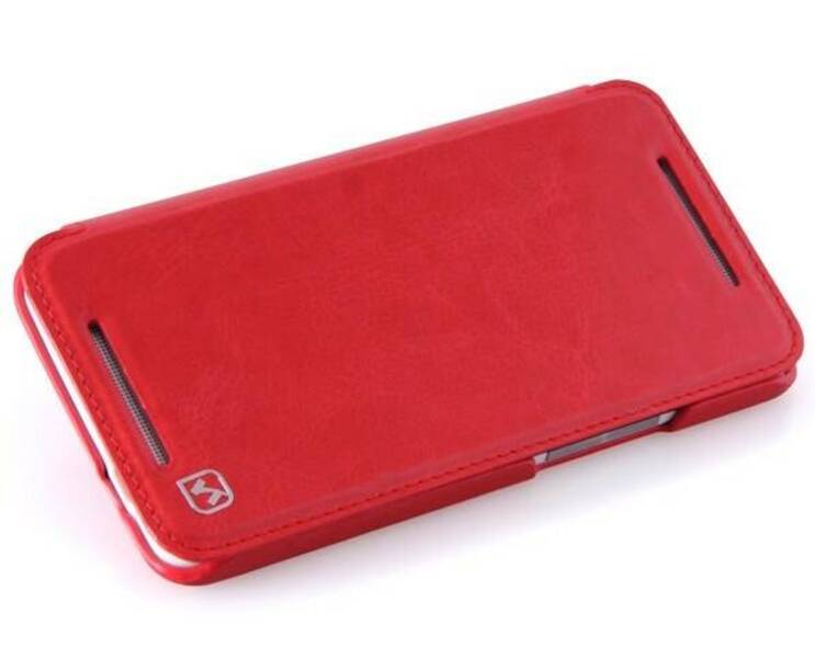 

Футляр-книга боковой Hoc Crystal Leather для HTC One Max red, Красный