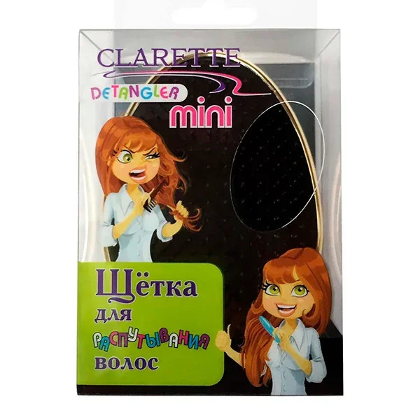 

Щетка для распутывания волос Clarette, "Detangler. Mini", цвет: золотой, арт. CDB 955
