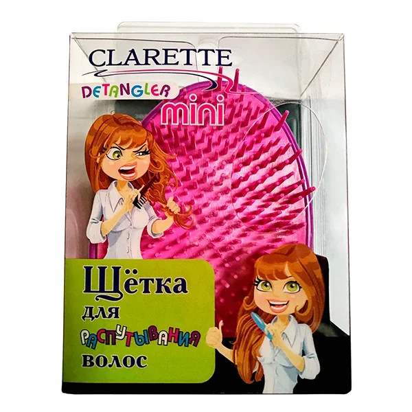 

Щетка для распутывания волос Clarette, "Detangler. Mini", цвет: розовый, арт. CDB 776