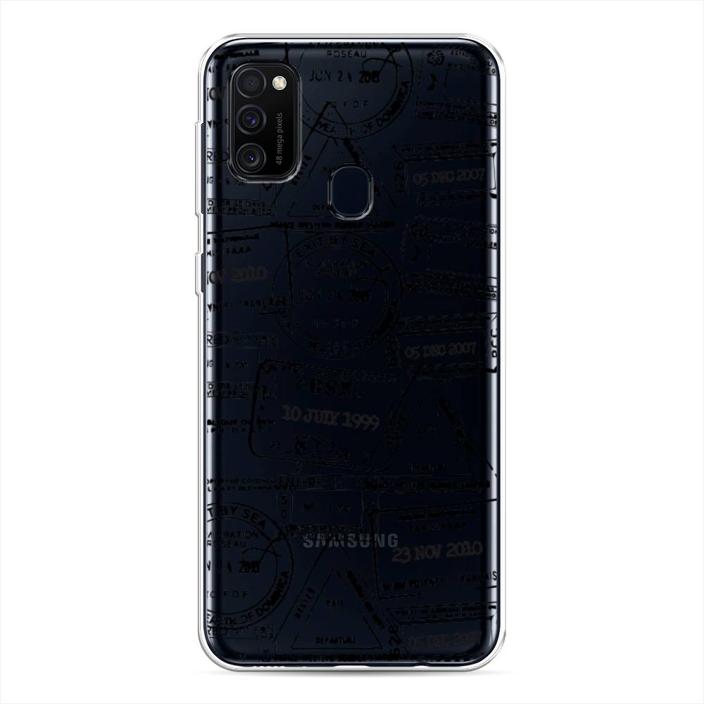 

Чехол на Samsung Galaxy M21 "Visa stamps 2", Белый;черный;серый, 29750-2