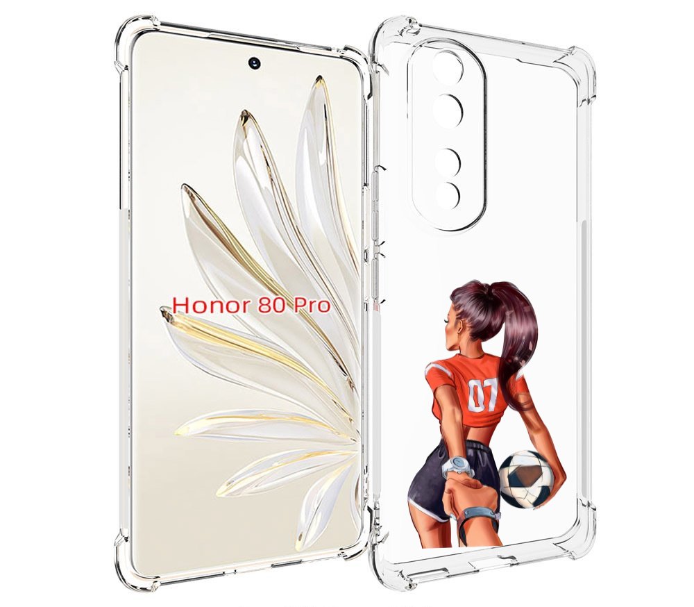 

Чехол MyPads Девушка-футболистка женский для Honor 80 Pro, Прозрачный, Tocco
