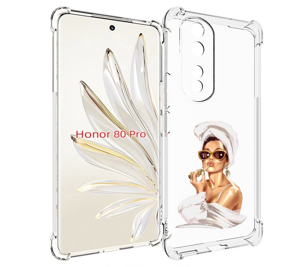 

Чехол MyPads Девушка-утром женский для Honor 80 Pro, Прозрачный, Tocco