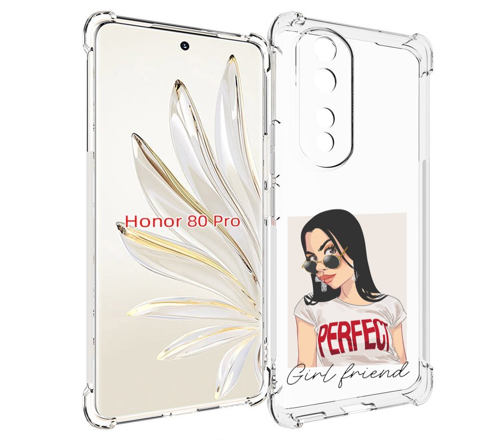 

Чехол MyPads Девушка-с-сережками женский для Honor 80 Pro, Прозрачный, Tocco